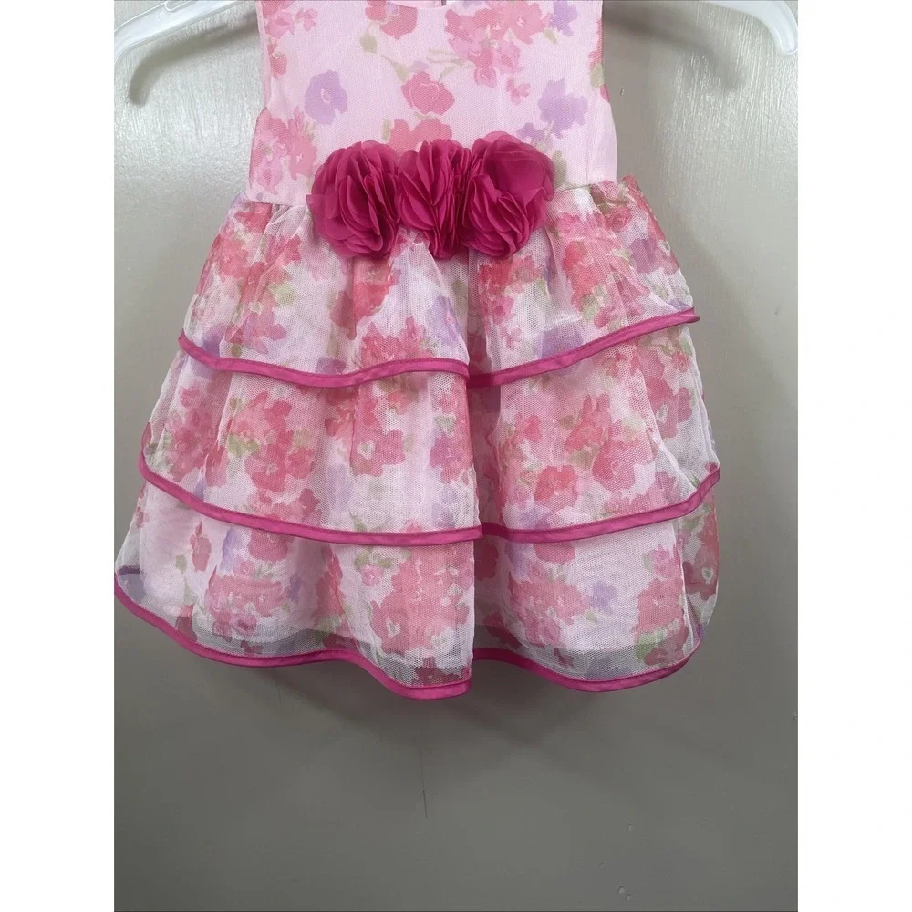 Pink Floral Print‎ Tulle Tutu THE CHILDREN'S PLACE Sleeveless Dress 12-18